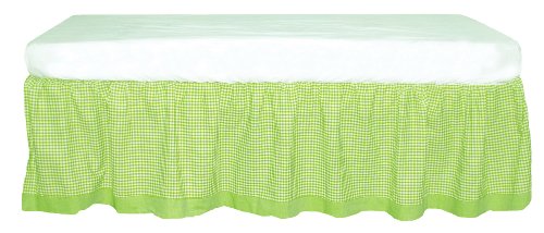 Tadpoles Classic Gingham Crib Skirt - Green product image