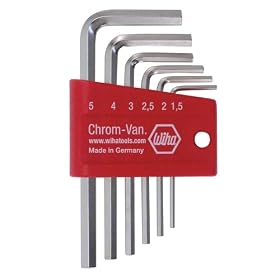 Wiha 35193 Short Arm, Metric Hex, L-Key, 6 Piece in Plastic Holder