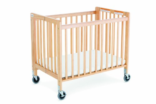Foundations Little Dreamer Compact Size Folding Crib, Natural