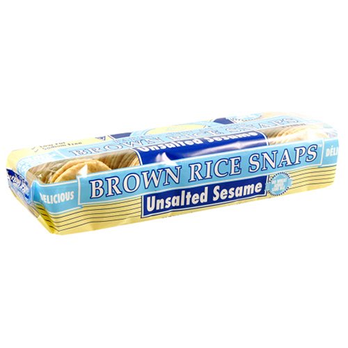 Brown Rice Snaps, No Salt Sesame, 3.5-Ounce Packs (Pack of 12)