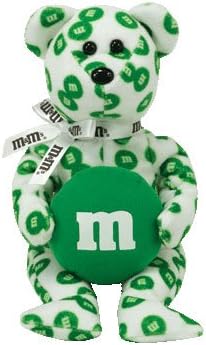 Ty Beanie Baby Green M&M Bear