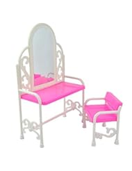 Toy: Lanlan Fashion Dressing Table And Chair Set For Barbies Dolls Bedroom Furniture - Lanlan