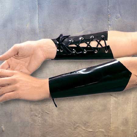 Accessory Patent PVC Arm Guards Pair adjustable Black One Size