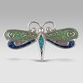 Dragonfly Pastel Mosaic Inlay Pin/Pendant