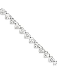 Sterling Silver Diamond Heart Bracelet