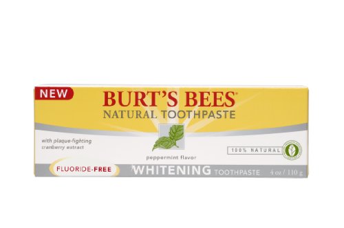 Burts Bees Natural Toothpaste, Whitening without Fluoride, 4-Ounce Tubes (Pack of 4)