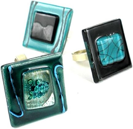 Square Glass Ring- Fair Trade Chile- With Gift Box