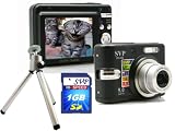 SVP DC-936-Black 9MP 3x Optical Zoom 2.4 LCD Face / Smile Detection Digital Camera (Free-1GB High Speed SD Card, a Sturdy Tripod)
