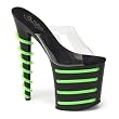 8 Inch High Platform Sexy Shoes Neon Green UV Lines Spiral