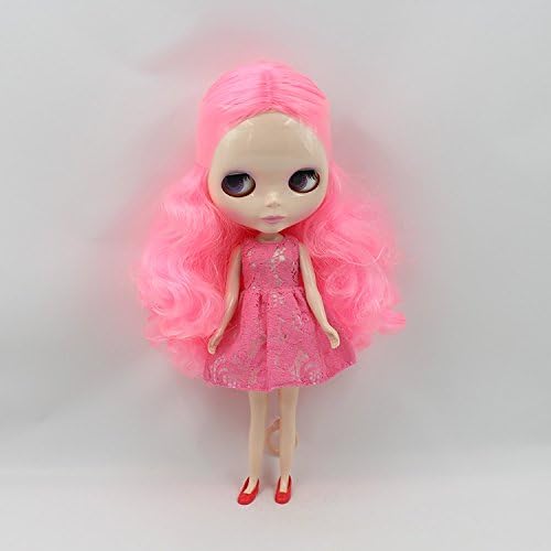12'' Dolls You Can Diy Arm Can Move the Knees Pink Wavy Hair(naked Baby)