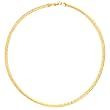 14k Yellow Gold Textured Omega Necklace, 16"
