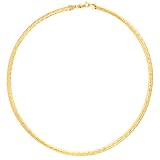 14k Yellow Gold Textured Omega Necklace, 16
