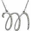 14k White Gold Mystique M Diamond Necklace
