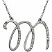 14k White Gold Mystique M Diamond Necklace
