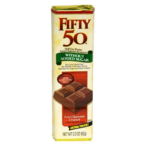 Fifty-50 Chocolate Bars, Crunch, 2.2-Ounce Bars (Pack of 12) by Fifty-50