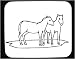 Decorated Mouse Pad with animals, black and white, horses, equine