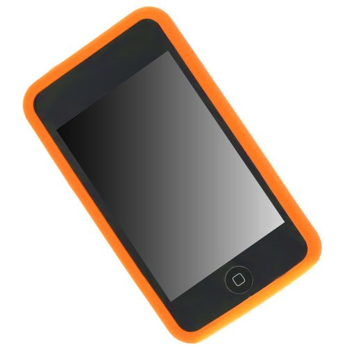 (Orange) Premium Skin for Apple iPod Touch 2nd Generation 2G Case, Silicone case for iTouch 2nd Gen 8GB, 16GB, 32GB + Screen Protector + Gift (Many Colors Available)