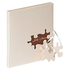 Walther GB-173 G�stebuch "Puzzle", Format 23 x 25 cm, 144 wei�e Seiten, mit Ausschnitt f�r pers�nlichen Namen