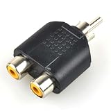 BestDealUSA RCA AV Audio Y Splitter 1 Male to 2 Female Plug Adapter