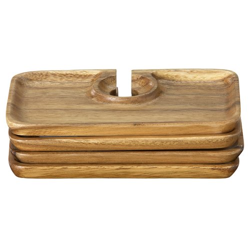 Acacia Appetizer Plates - Set of 4 by Duru's Industries Corp