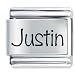 Pugster Name Justin Laser Charms Italian Bracelet