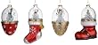 5.5" Spun Glass LED Lighted Color Changing Christmas Tree Santa Boot Ornament