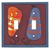 Angler FISHING Double SWITCH PLATE switchplate cover