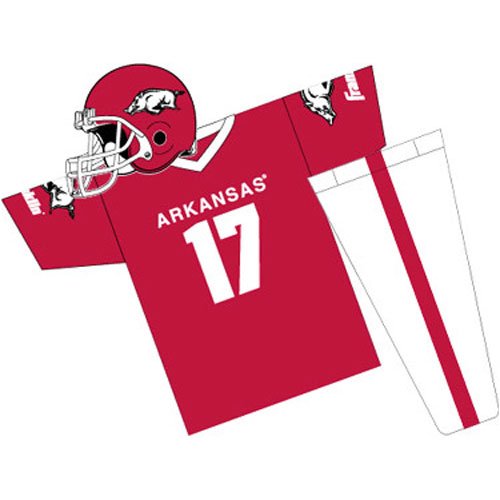Arkansas Razorbacks Youth NCAA Team Helmet and Uniform Set