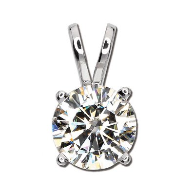 14K White Gold Created Moissanite Pendant (2.00 ctw, G-H, SI1)