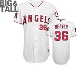 Jered Weaver Jersey: Big & Tall Majestic Home White Authentic Los Angeles Angels of Anaheim Jersey