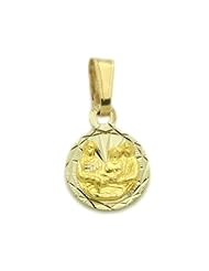 14K Gold Bautizo Yellow Gold Pendant 0.8 Inch Long