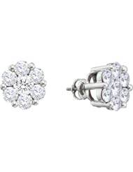 4.00CTW DIAMOND FLOWER EARRINGS