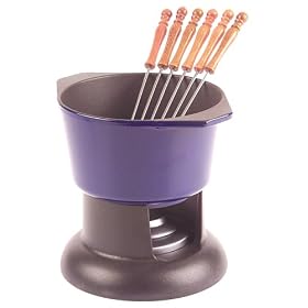 Chasseur Cast Iron Fondue Set, Cobalt Blue