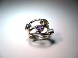 Three Strand Citrine and Amethyst Ring
