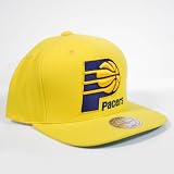 Indiana Pacers Mitchell & Ness Vintage Basic Logo Yellow Snap Back Hat