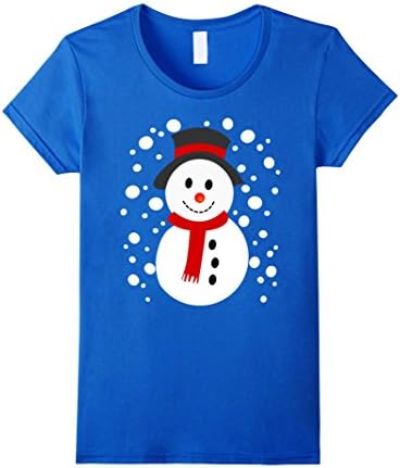 Women's Snowman Cute Not Ugly Christmas Sweater Fun Xmas T-Shirt XL Royal Blue