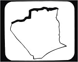 Decorated Mouse Pad with map, "black and white", Algeria