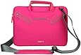 Evecase 12.5 ~ 13.3 inch Ultrabooks/ Laptop / NetBook/ MacBook / iPad Pro Multi-functional Neoprene Messenger Case Tote Bag with Handle and Carrying Strap (Hot Pink)
