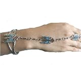 Made in USA Slave Bracelet Native American Style Phenix with Turquoise and Coral Inlayadjustable Bracelet