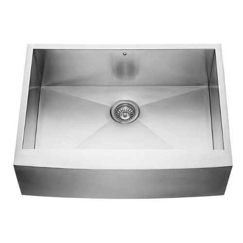Vigo Industries VG3020C Farmhouse Style Single Bowl Apron Front Kitchen Sink, Steel