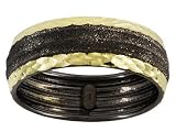 10KT AND BLACK RHODIUM PLATED 10KT DIAMOND CUT AND TEXTURED BAND