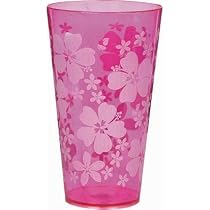 Pink Plastic 20oz Hibiscus Tumbler