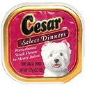 Cesar Select Dinners with Porterhouse Steak Flavor in Meaty Juices