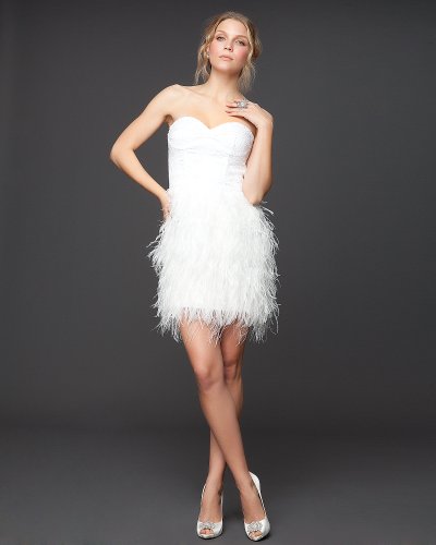 Bebe Isis Sequin Feather Dress White Size Large
