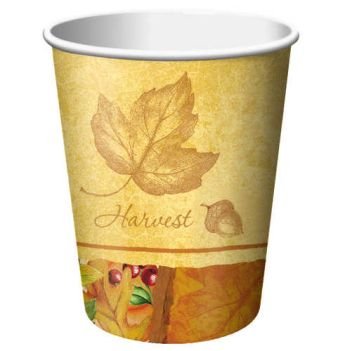 Settler's Feast Thanksgiving 9oz Paper Cups 8 Per Pack