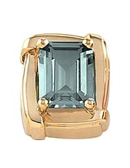 18K Yellow Gold Emerald Cut Aquamarine Pendant -- LIFETIME WARRANTY