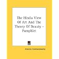 The Hindu View Of Art And The Theory Of Beauty - Pamphlet by  Ananda Coomaraswamy