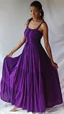 PURPLE DRESS SMOCKED ELASTIC RUFFLED FITS - M L XL 1X 2X - V345S LOTUSTRADERS