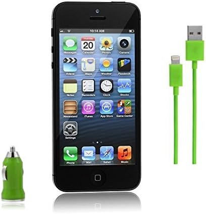 CTRLS® USB Car Charger & Data Sync Transfer Charging Cable for Apple iPhone 5 5C, iPod Touch 5 Ios7(Green)
