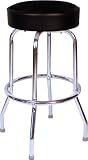 Jet Black Chrome 30 Inch Swivel Bar Stool - Made in USA